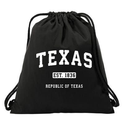 Texas Vintage Sports Design Republic Of Texas Drawstring Bag