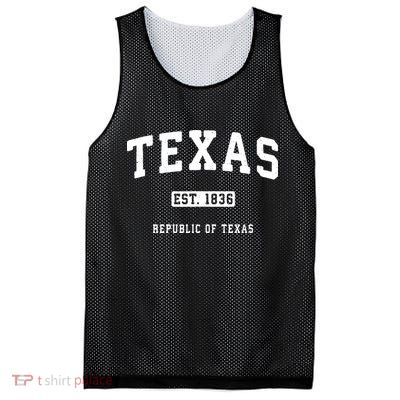 Texas Vintage Sports Design Republic Of Texas Mesh Reversible Basketball Jersey Tank