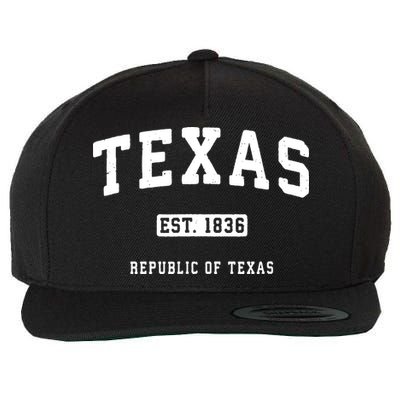 Texas Vintage Sports Design Republic Of Texas Wool Snapback Cap