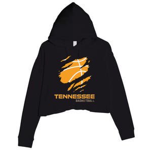 The Volunteer State Fan Tennesseean Tennessee Basketball Crop Fleece Hoodie