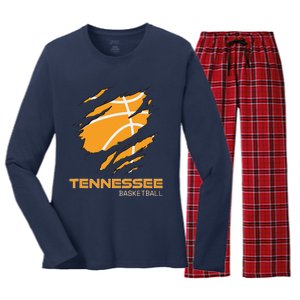 The Volunteer State Fan Tennesseean Tennessee Basketball Women's Long Sleeve Flannel Pajama Set 