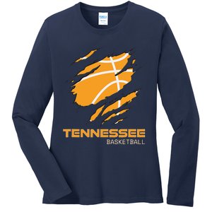 The Volunteer State Fan Tennesseean Tennessee Basketball Ladies Long Sleeve Shirt