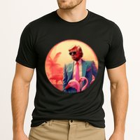 Trump Vice Style With Sunglasses And Flamingos In Miami Performance Shirt