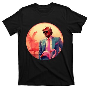 Trump Vice Style With Sunglasses And Flamingos In Miami T-Shirt