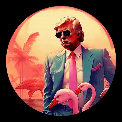 Trump Vice Style With Sunglasses And Flamingos In Miami T-Shirt