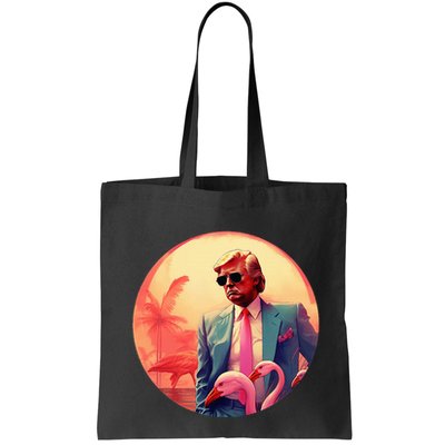 Trump Vice Style With Sunglasses And Flamingos In Miami Bag