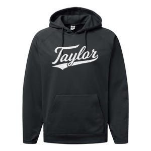 Taylor Varsity Script Athletic Jersey Name Style Performance Fleece Hoodie