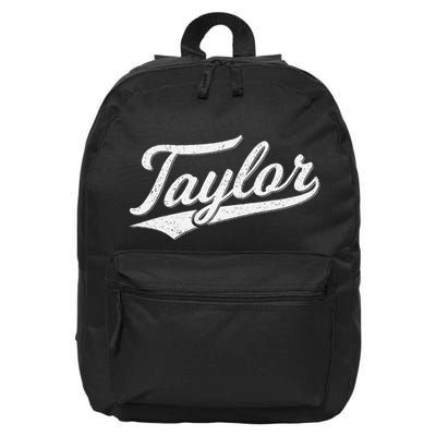 Taylor Varsity Script Athletic Jersey Name Style 16 in Basic Backpack