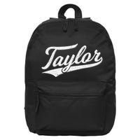 Taylor Varsity Script Athletic Jersey Name Style 16 in Basic Backpack
