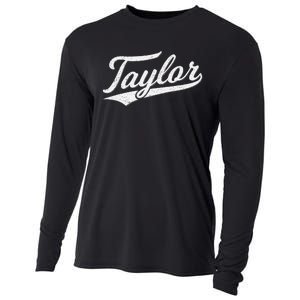 Taylor Varsity Script Athletic Jersey Name Style Cooling Performance Long Sleeve Crew