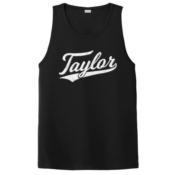 Taylor Varsity Script Athletic Jersey Name Style PosiCharge Competitor Tank