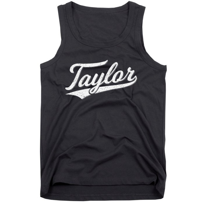 Taylor Varsity Script Athletic Jersey Name Style Tank Top