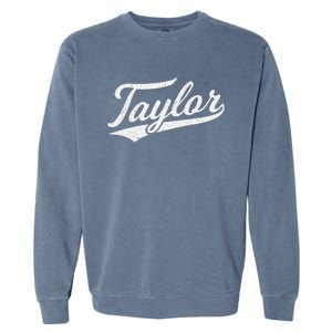 Taylor Varsity Script Athletic Jersey Name Style Garment-Dyed Sweatshirt