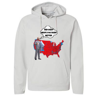 Trump Vs. Sleepy Joe Red Light Usa Map Funny Political Performance Fleece Hoodie