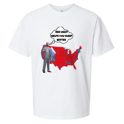 Trump Vs. Sleepy Joe Red Light Usa Map Funny Political Sueded Cloud Jersey T-Shirt