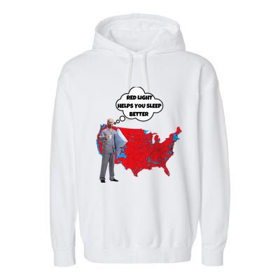 Trump Vs. Sleepy Joe Red Light Usa Map Funny Political Garment-Dyed Fleece Hoodie