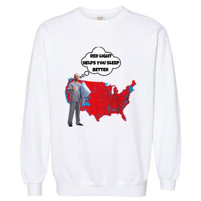 Trump Vs. Sleepy Joe Red Light Usa Map Funny Political Garment-Dyed Sweatshirt