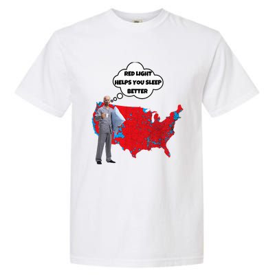 Trump Vs. Sleepy Joe Red Light Usa Map Funny Political Garment-Dyed Heavyweight T-Shirt