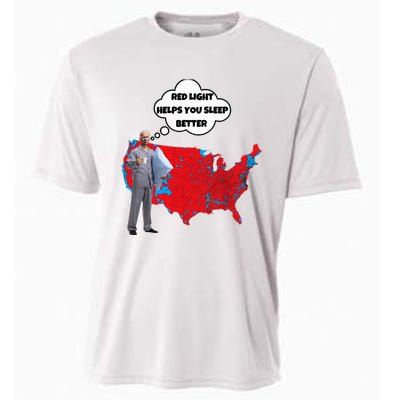 Trump Vs. Sleepy Joe Red Light Usa Map Funny Political Cooling Performance Crew T-Shirt