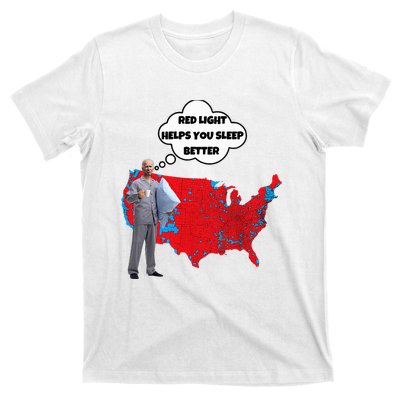 Trump Vs. Sleepy Joe Red Light Usa Map Funny Political T-Shirt