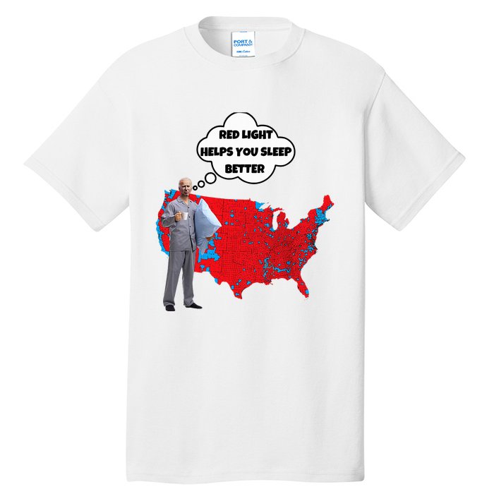 Trump Vs. Sleepy Joe Red Light Usa Map Funny Political Tall T-Shirt