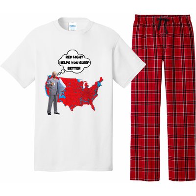 Trump Vs. Sleepy Joe Red Light Usa Map Funny Political Pajama Set