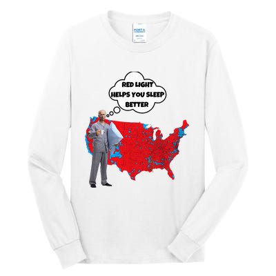 Trump Vs. Sleepy Joe Red Light Usa Map Funny Political Tall Long Sleeve T-Shirt