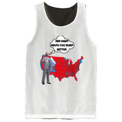 Trump Vs. Sleepy Joe Red Light Usa Map Funny Political Mesh Reversible Basketball Jersey Tank