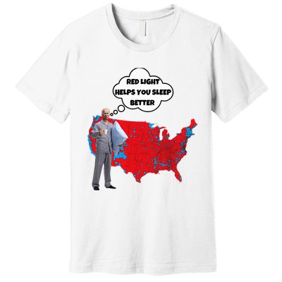 Trump Vs. Sleepy Joe Red Light Usa Map Funny Political Premium T-Shirt