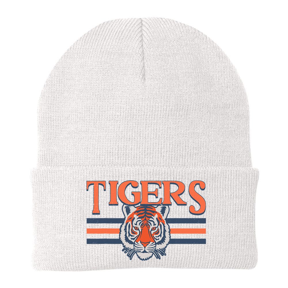 Tigers Vintage Sports Name Design Beanie