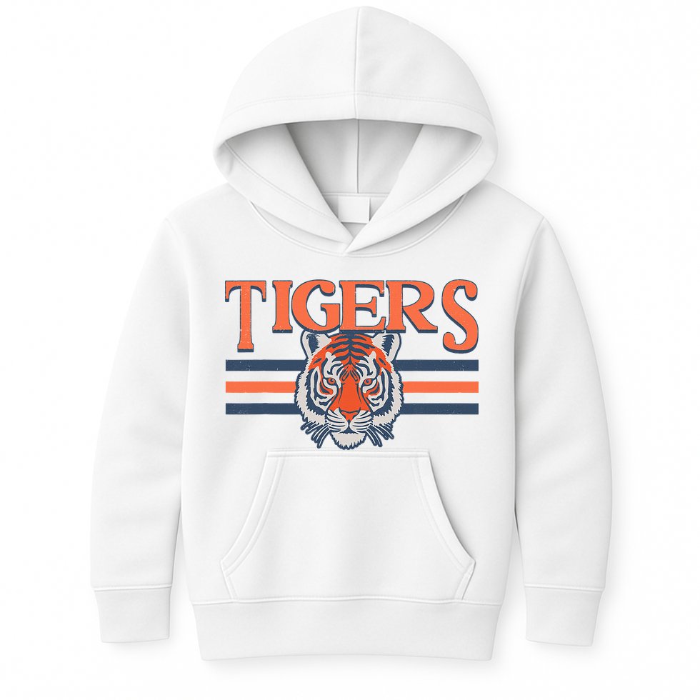 Tigers Vintage Sports Name Design Kids Hoodie