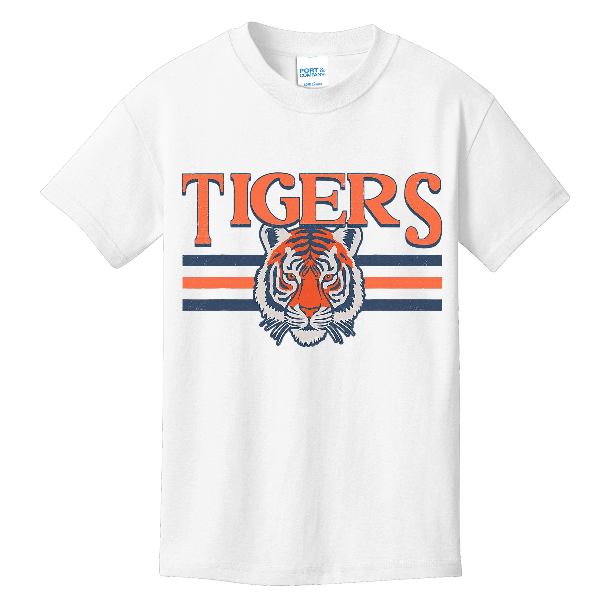Tigers Vintage Sports Name Design Kids T-Shirt