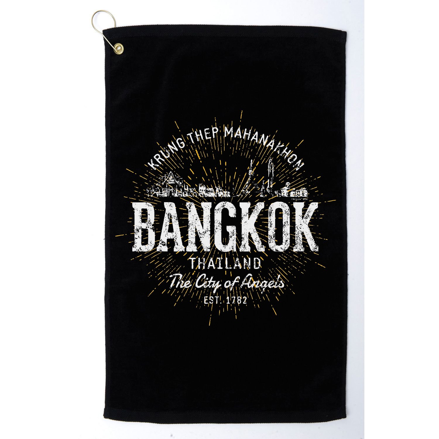 Thailand Vintage Style Retro Bangkok Golf Towel