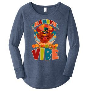 Thankful Vibe Turkey Saying Thanksgiving Cool Gift Women's Perfect Tri Tunic Long Sleeve Shirt