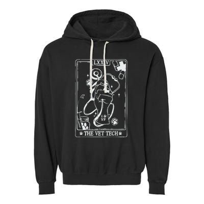 The Vet Tech Tarot Card Funny Veterinary Tech Garment-Dyed Fleece Hoodie