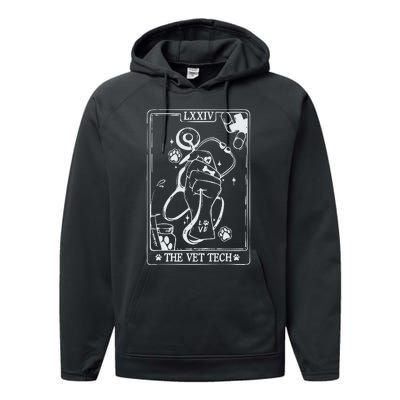 The Vet Tech Tarot Card Funny Veterinary Tech Performance Fleece Hoodie