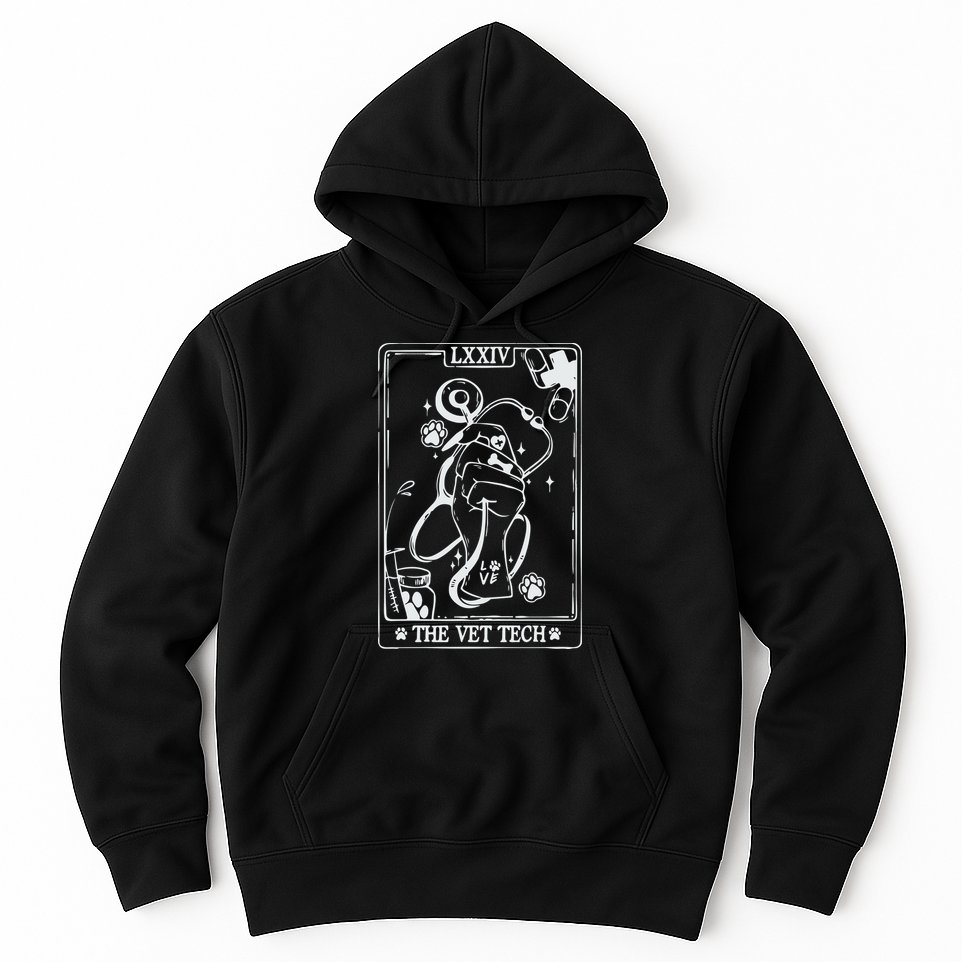 The Vet Tech Tarot Card Funny Veterinary Tech Hoodie