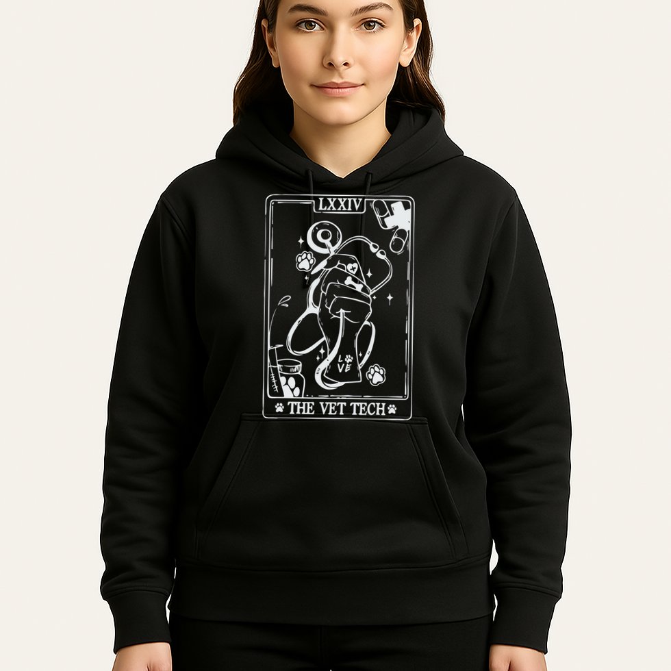 The Vet Tech Tarot Card Funny Veterinary Tech Hoodie