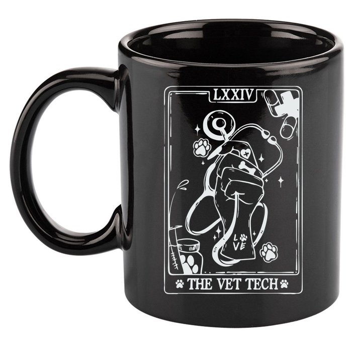 The Vet Tech Tarot Card Funny Veterinary Tech 11oz C Handle Ceramic Mug