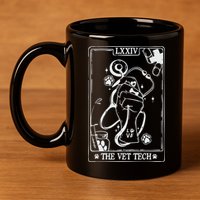 The Vet Tech Tarot Card Funny Veterinary Tech 11oz C Handle Ceramic Mug