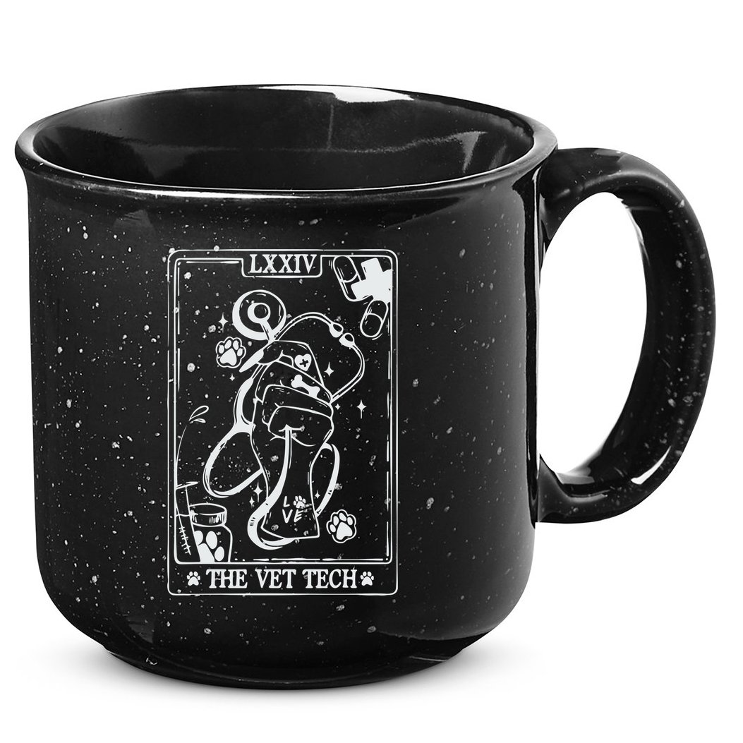 The Vet Tech Tarot Card Funny Veterinary Tech 15oz Campfire Ceramic Mug