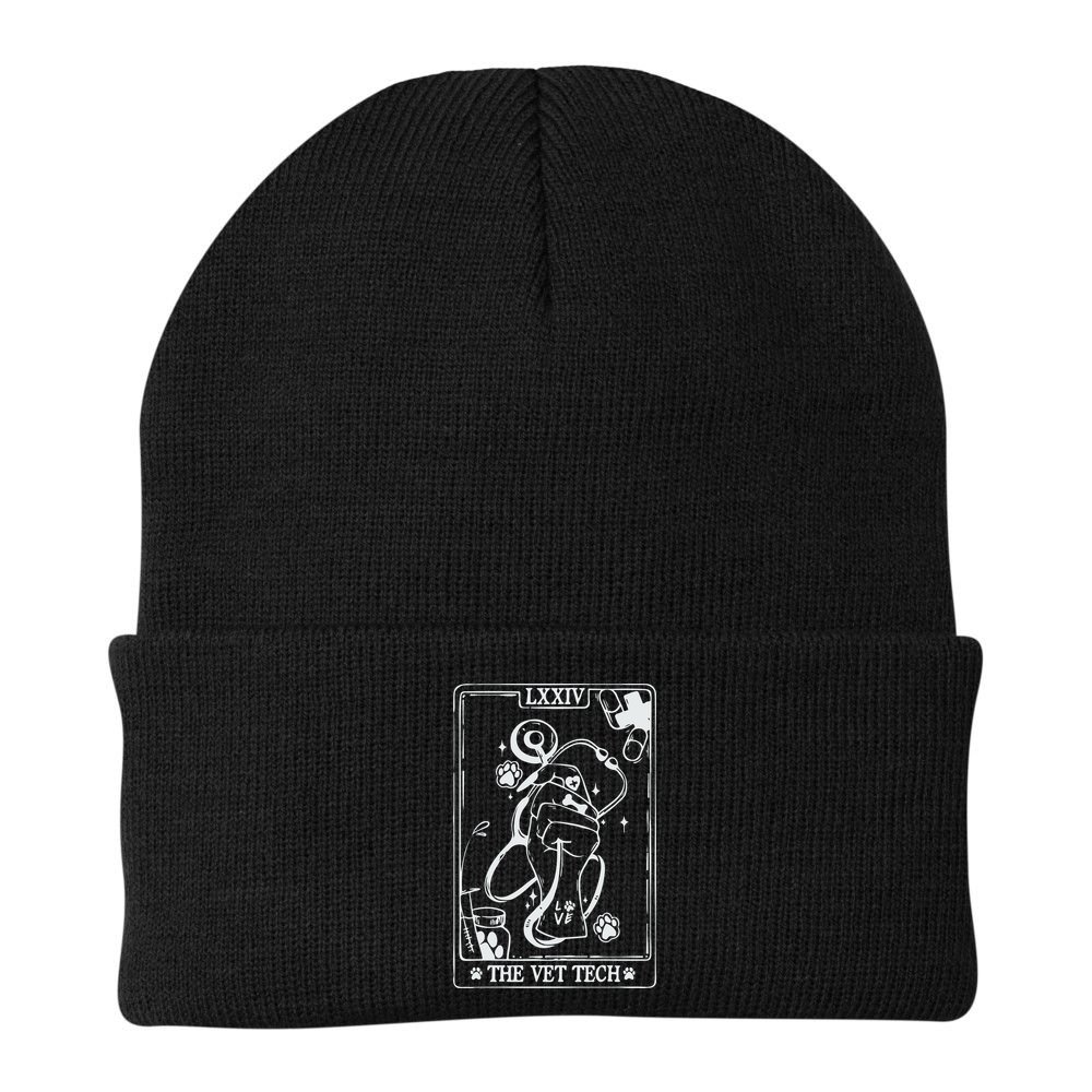 The Vet Tech Tarot Card Funny Veterinary Tech Beanie