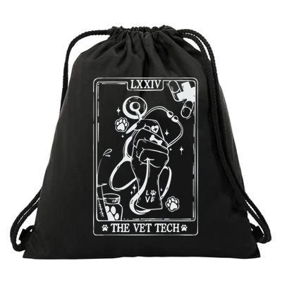 The Vet Tech Tarot Card Funny Veterinary Tech Drawstring Bag
