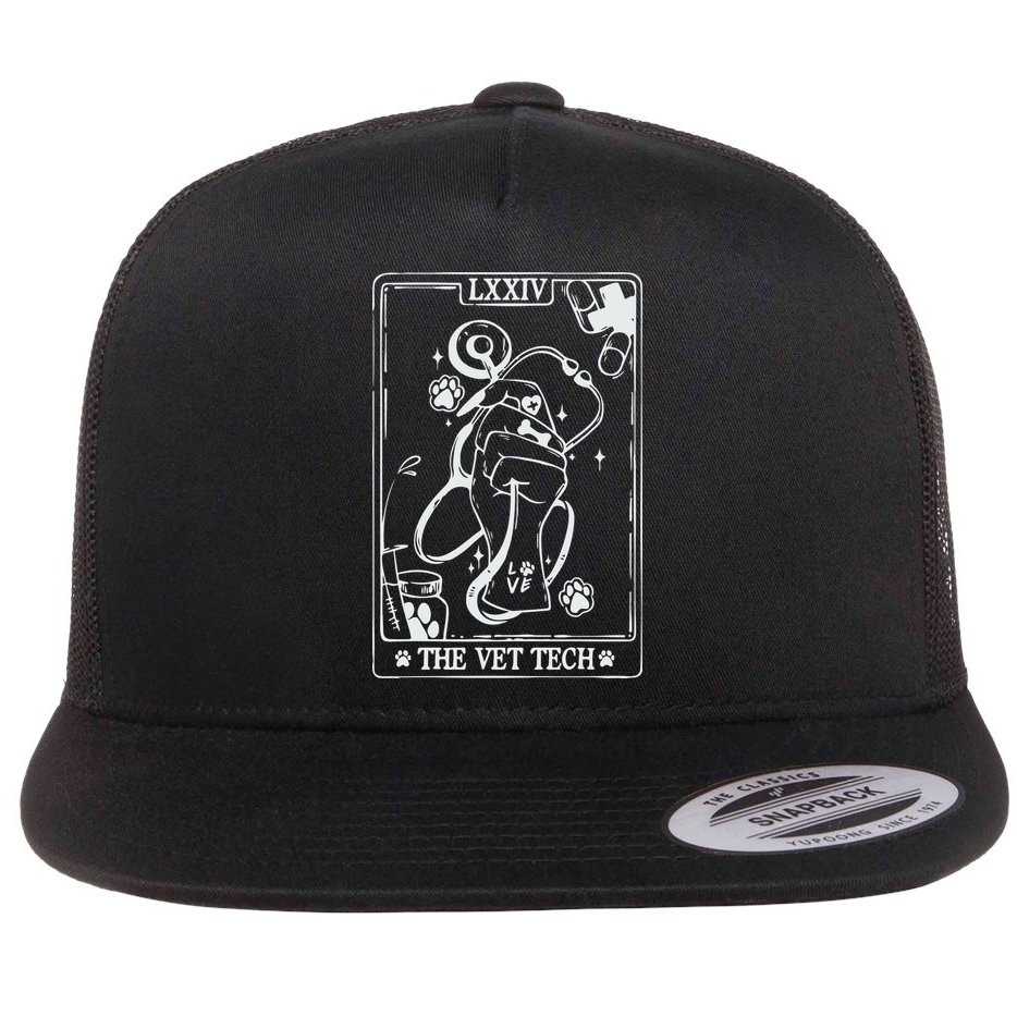 The Vet Tech Tarot Card Funny Veterinary Tech Flat Bill Trucker Hat