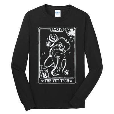 The Vet Tech Tarot Card Funny Veterinary Tech Tall Long Sleeve T-Shirt