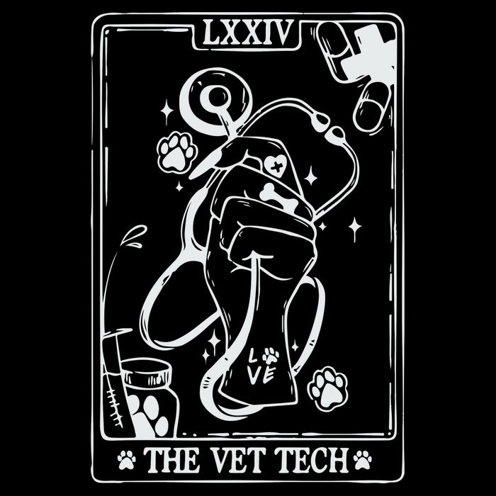The Vet Tech Tarot Card Funny Veterinary Tech Cooling Performance Long Sleeve Crew