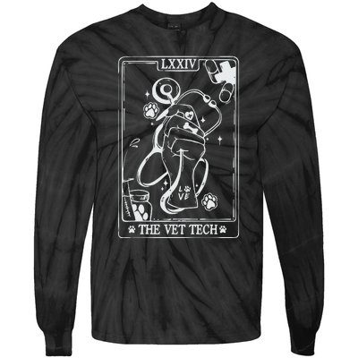 The Vet Tech Tarot Card Funny Veterinary Tech Tie-Dye Long Sleeve Shirt