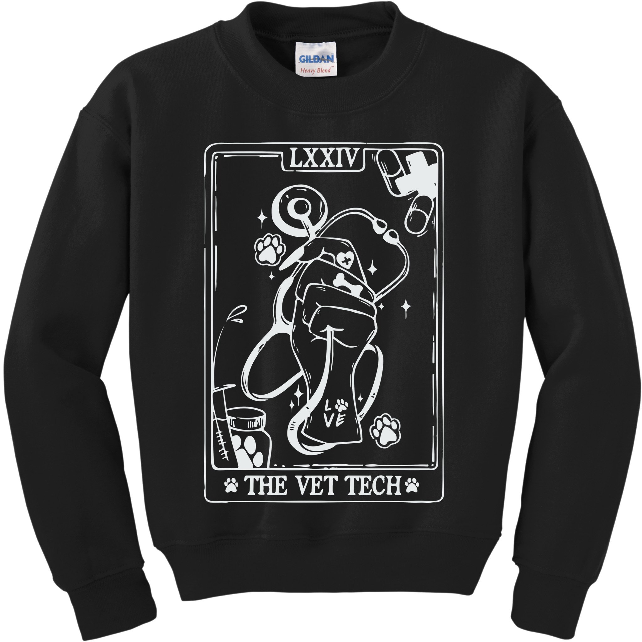 The Vet Tech Tarot Card Funny Veterinary Tech Kids Sweatshirt