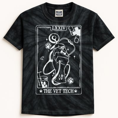 The Vet Tech Tarot Card Funny Veterinary Tech Kids Tie-Dye T-Shirt
