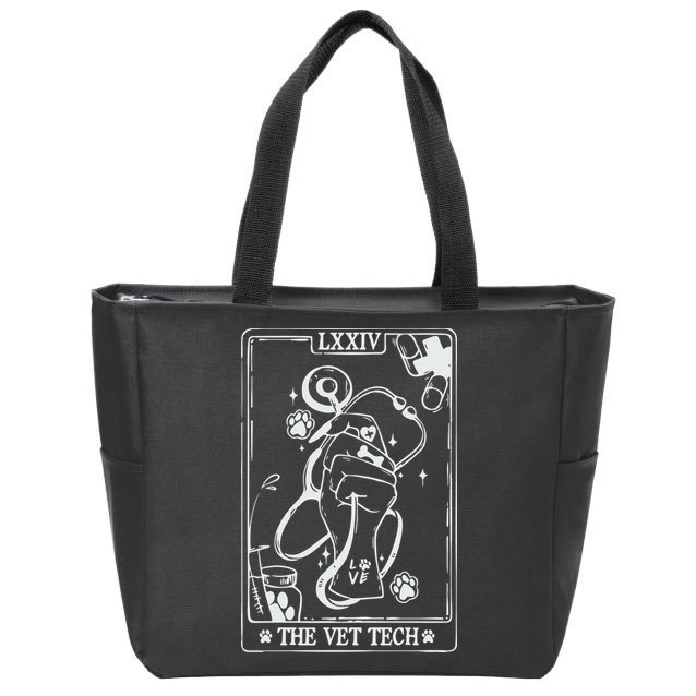 The Vet Tech Tarot Card Funny Veterinary Tech Zip Tote Bag
